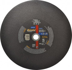 Norton - 14" Aluminum Oxide Cutoff Wheel - 1/8" Thick, 1" Arbor, 4,365 Max RPM, Use with Stationary Tools - Caliber Tooling