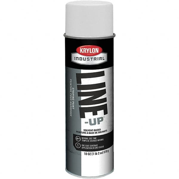 Krylon - 18 fl oz White Striping Paint - 234 to 332 Sq Ft/Gal Coverage, Solvent-Based Formula - Caliber Tooling