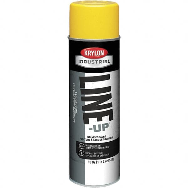 Krylon - 18 fl oz Yellow Striping Paint - 234 to 332 Sq Ft/Gal Coverage, Solvent-Based Formula - Caliber Tooling