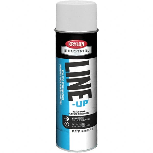 Krylon - 18 fl oz White Striping Paint - 234 to 332 Sq Ft/Gal Coverage, Water-Based Formula - Caliber Tooling