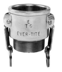 EVER-TITE Coupling Products - 5" Aluminum Cam & Groove Suction & Discharge Hose Female Coupler Male NPT Thread - Part B, 5" Thread, 75 Max psi - Caliber Tooling