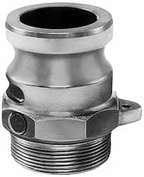 EVER-TITE Coupling Products - 6" Aluminum Cam & Groove Suction & Discharge Hose Male Adapter Male NPT Thread - Part F, 6" Thread, 75 Max psi - Caliber Tooling