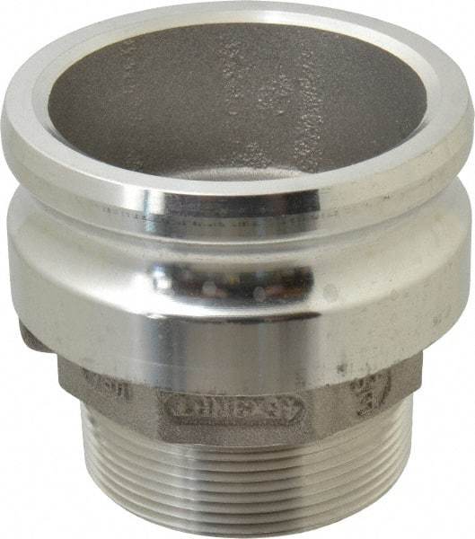 EVER-TITE Coupling Products - 4" Aluminum Cam & Groove Suction & Discharge Hose Male Adapter Male NPT Thread - Part F, 3" Thread, 100 Max psi - Caliber Tooling