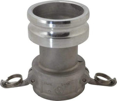 EVER-TITE Coupling Products - 3" Aluminum Cam & Groove Suction & Discharge Hose Female Coupler Male Adapter - 4" Thread, 125 Max psi - Caliber Tooling