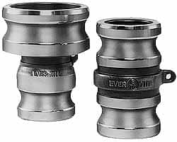 EVER-TITE Coupling Products - 3" Aluminum Cam & Groove Suction & Discharge Hose Spool Adapter - 4" Thread, 125 Max psi - Caliber Tooling