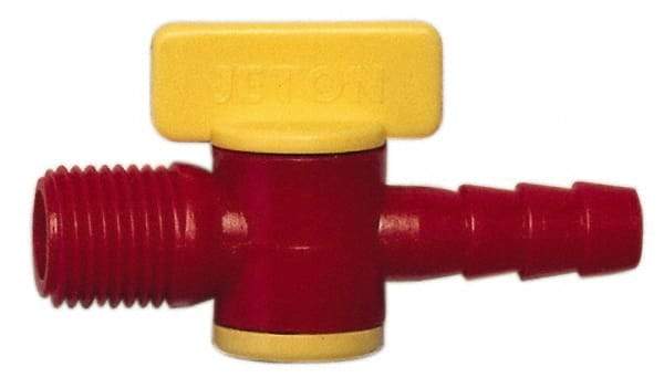 Value Collection - 2 Piece, 1/4" ID Coolant Hose Nipple Valve - Male to Female Connection, POM Body, 1/4 NPT, Use with Snap Together Hose Systems - Caliber Tooling