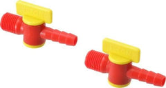 Value Collection - 2 Piece, 1/4" ID Coolant Hose Nipple Valve - Male to Female Connection, POM Body, 1/4 NPT, Use with Snap Together Hose Systems - Caliber Tooling