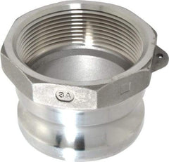 EVER-TITE Coupling Products - 3" Stainless Steel Cam & Groove Suction & Discharge Hose Male Adapter Female NPT Thread - Part A, 3" Thread, 200 Max psi - Caliber Tooling