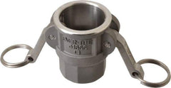 EVER-TITE Coupling Products - 1-1/4" Stainless Steel Cam & Groove Suction & Discharge Hose Female Coupler Female NPT Thread - Part D, 1-1/4" Thread, 250 Max psi - Caliber Tooling