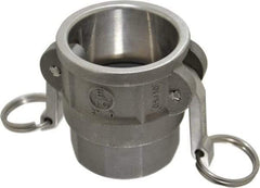 EVER-TITE Coupling Products - 2" Stainless Steel Cam & Groove Suction & Discharge Hose Female Coupler Female NPT Thread - Part D, 2" Thread, 250 Max psi - Caliber Tooling