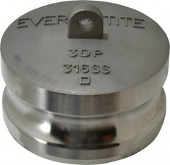 EVER-TITE Coupling Products - 3" Stainless Steel Cam & Groove Suction & Discharge Hose Dust Plug For Use with Couplers - Part DP, 200 Max psi - Caliber Tooling