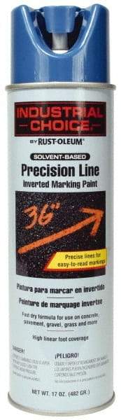 Rust-Oleum - 17 fl oz Blue Marking Paint - 600' to 700' Coverage at 1" Wide, Solvent-Based Formula - Caliber Tooling