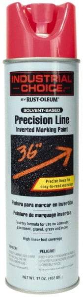 Rust-Oleum - 17 fl oz Pink Marking Paint - 600' to 700' Coverage at 1" Wide, Solvent-Based Formula - Caliber Tooling