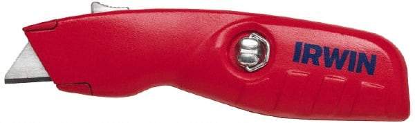 Irwin - Retractable Utility Knife - Red Handle, 2 Blades Included - Caliber Tooling