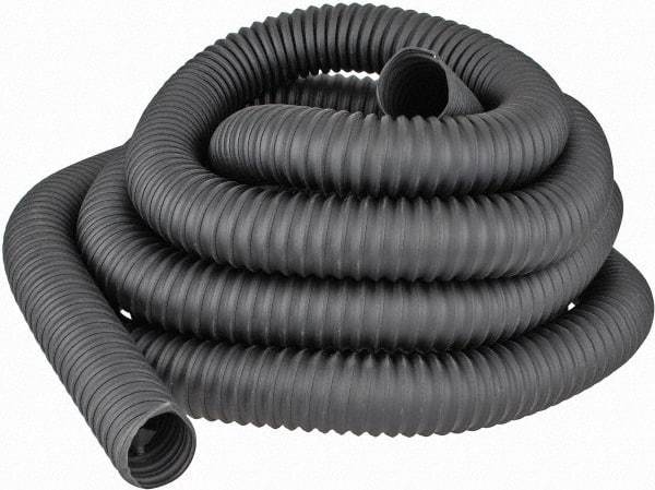 Hi-Tech Duravent - 2" ID, 25' Long, Thermoplastic Rubber Blower & Duct Hose - Black, 3-1/2" Bend Radius, 20 In/Hg, 15 Max psi, -65 to 275°F, Chemical Resistant - Caliber Tooling