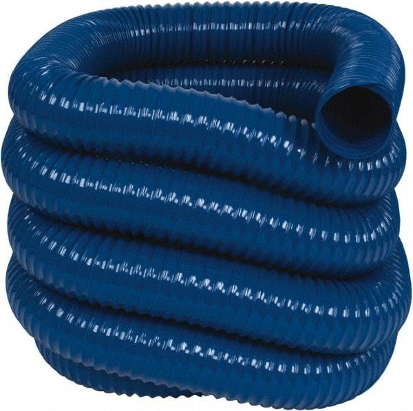 Hi-Tech Duravent - 3" ID, 25' Long, PVC Blower & Duct Hose - Blue, 4-1/4" Bend Radius, 22 In/Hg, 24 Max psi, -20 to 180°F, Abrasion and Chemical Resistant - Caliber Tooling