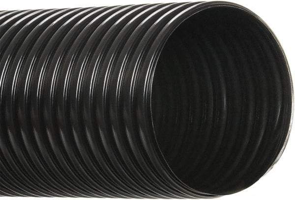 Hi-Tech Duravent - 4" ID, 50' Long, Polyethylene Blower & Duct Hose - Black, 5-3/4" Bend Radius, 3 In/Hg, 5 Max psi, -30 to 160°F, UV Resistant - Caliber Tooling