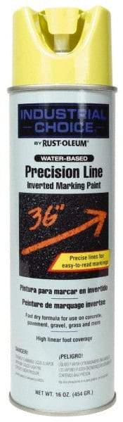 Rust-Oleum - 17 fl oz Yellow Marking Paint - 600' to 700' Coverage at 1" Wide, Water-Based Formula - Caliber Tooling