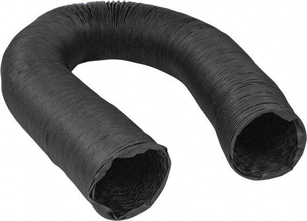 Hi-Tech Duravent - 8" ID, 25' Long, Neoprene Coated Polyester Blower & Duct Hose - Black, 10" Bend Radius, 15 In/Hg, 21 Max psi, -40 to 250°F, Chemical and Abrasion Resistant - Caliber Tooling