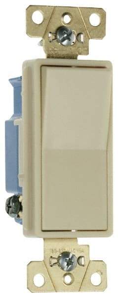 Pass & Seymour - 3 Pole, 120 to 277 VAC, 15 Amp, Specification Grade, Rocker, Wall and Dimmer Light Switch - 1.43 Inch Wide x 4.19 Inch High - Caliber Tooling