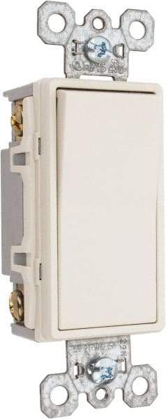 Pass & Seymour - 4 Pole, 120 to 277 VAC, 15 Amp, Specification Grade, Rocker, Wall and Dimmer Light Switch - 1.43 Inch Wide x 4.19 Inch High - Caliber Tooling