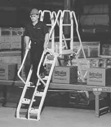 Carbon Steel Wall Mounted Ladder: 4' High, 1,000 lb Capacity 1000 Lbs. Load Capacity, 24 Inch Base Width