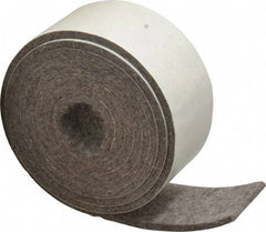 Made in USA - 1/8 Inch Thick x 1-1/2 Inch Wide x 5 Ft. Long, Felt Stripping - Gray, Plain Backing - Caliber Tooling