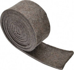 Made in USA - 1/4 Inch Thick x 2 Inch Wide x 5 Ft. Long, Felt Stripping - Gray, Plain Backing - Caliber Tooling