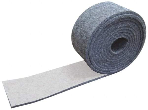 Made in USA - 1/8 Inch Thick x 1 Inch Wide x 10 Ft. Long, Felt Stripping - Gray, Adhesive Backing - Caliber Tooling