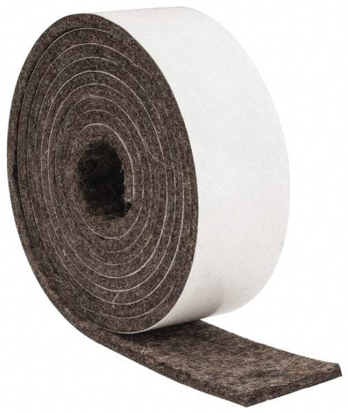 Made in USA - 1/8 Inch Thick x 1 Inch Wide x 5 Ft. Long, Felt Stripping - Gray, Adhesive Backing - Caliber Tooling