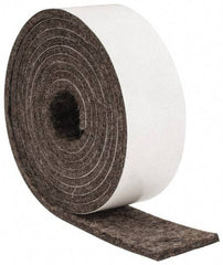 Made in USA - 1/8 Inch Thick x 1 Inch Wide x 5 Ft. Long, Felt Stripping - Gray, Adhesive Backing - Caliber Tooling