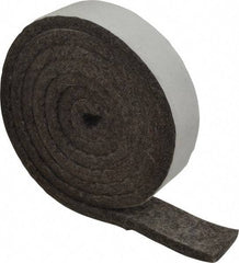 Made in USA - 1/4 Inch Thick x 1 Inch Wide x 5 Ft. Long, Felt Stripping - Gray, Adhesive Backing - Caliber Tooling