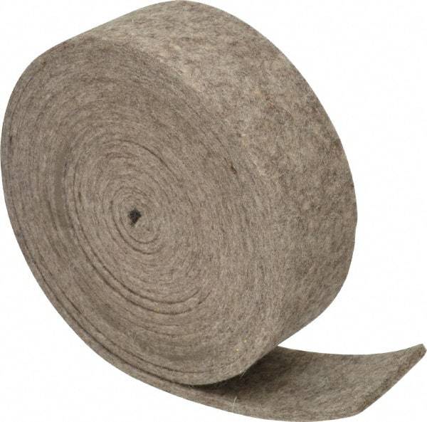 Made in USA - 1/8 Inch Thick x 1-1/2 Inch Wide x 10 Ft. Long, Felt Stripping - Gray, Plain Backing - Caliber Tooling