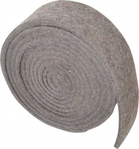 Made in USA - 1/4 Inch Thick x 2 Inch Wide x 10 Ft. Long, Felt Stripping - Gray, Plain Backing - Caliber Tooling