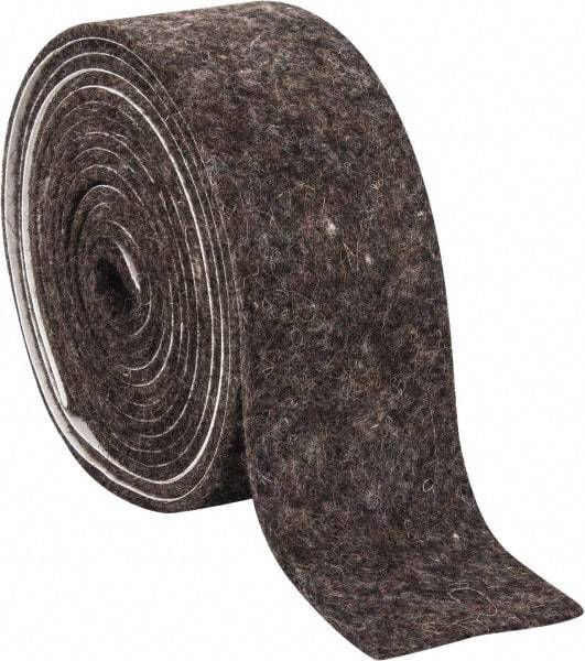 Made in USA - 1/8 Inch Thick x 2 Inch Wide x 10 Ft. Long, Felt Stripping - Gray, Adhesive Backing - Caliber Tooling