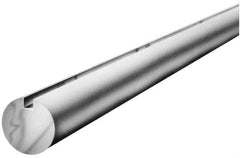 Made in USA - 1-1/2" Diam, 5' Long, 1045 Steel Keyed Round Linear Shafting - 3/8" Key - Caliber Tooling