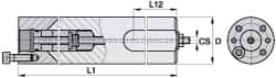 Kennametal - 3/8-24 Threaded Mount, Boring Head Straight Shank - Threaded Mount Mount, 24 Inch Overall Length, 18 Inch Projection - Exact Industrial Supply