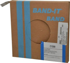 Made in USA - Grade 200 to 300, Stainless Steel Banding Strap Roll - 5/8" Wide x 0.015" Thick - Caliber Tooling