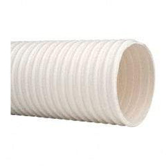 Continental ContiTech - 4" ID, 15 Hg Vac Rating, 27 psi, PVC Vacuum & Duct Hose - 100' Long, White, 14" Bend Radius, 15 to 150°F - Caliber Tooling