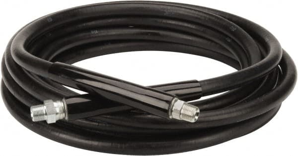 Continental ContiTech - 30' Long, 3/8" Fitting, Swivel Fitting, 0 to 250°F, Synthetic Rubber High Temp & High Pressure Hose - 3/8" Inside x 0.693" Outside Diam, Black, 3,000 psi - Caliber Tooling