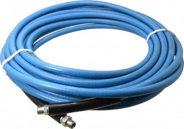 Continental ContiTech - 50' Long, 3/8" Fitting, Swivel Fitting, 0 to 250°F, Synthetic Rubber High Temp & High Pressure Hose - 3/8" Inside x 0.693" Outside Diam, Blue, 3,000 psi - Caliber Tooling