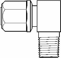 NewAge Industries - 3/4" Tube OD, PFA PTFE Plastic Compression Tube Male Elbow - 3/4 NPT Pipe, 500°F Max, 3/4 Thread - Caliber Tooling