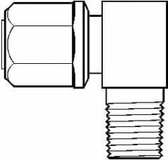 NewAge Industries - 3/4" Tube OD, PFA PTFE Plastic Compression Tube Male Elbow - 3/4 NPT Pipe, 500°F Max, 3/4 Thread - Caliber Tooling