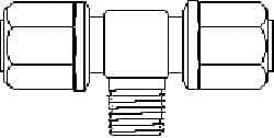 NewAge Industries - 3/8" Tube OD, PFA PTFE Plastic Compression Tube Male Branch Tee - 1/4 NPT Pipe, 500°F Max, 1/4 Thread - Caliber Tooling