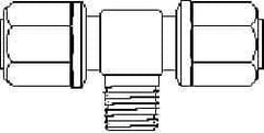 NewAge Industries - 3/8" Tube OD, PFA PTFE Plastic Compression Tube Male Branch Tee - 1/4 NPT Pipe, 500°F Max, 1/4 Thread - Caliber Tooling
