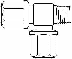 NewAge Industries - 3/8" Tube OD, PFA PTFE Plastic Compression Tube Male Run Tee - 1/4 NPT Pipe, 500°F Max, 1/4 Thread - Caliber Tooling