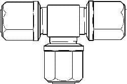 NewAge Industries - 1/2" Tube OD, PFA PTFE Plastic Compression Tube Union Tee - 500°F Max - Caliber Tooling