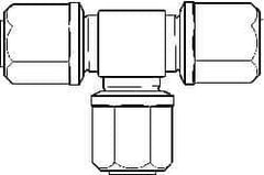 NewAge Industries - 1/2" Tube OD, PFA PTFE Plastic Compression Tube Union Tee - 500°F Max - Caliber Tooling