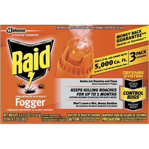 Raid - Pack of (3), 1.5 oz Cans, Fluid Ounce Bug & Flying Insect Killer - Caliber Tooling