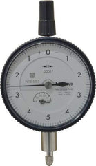 Mitutoyo - 0.05" Range, 0-5-0 Dial Reading, 0.0001" Graduation Dial Drop Indicator - 2-3/16" Dial, 0.01" Range per Revolution, 0.0002" Accuracy, Revolution Counter - Caliber Tooling